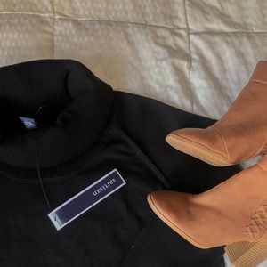 Black stretch sweater dress